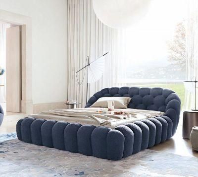 Italian-Style Cloud Fabric Bed Large Flat Villa Bubble Bed Modern Double Floor Master Bedroom Bed