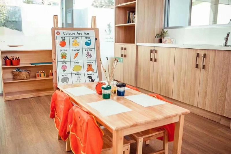 Preschool, Day Care Center, Kindergarten and Nursery School Easel, Modern Multi-Function Easel, Double-Side Movable Wood Easel with Cabinet