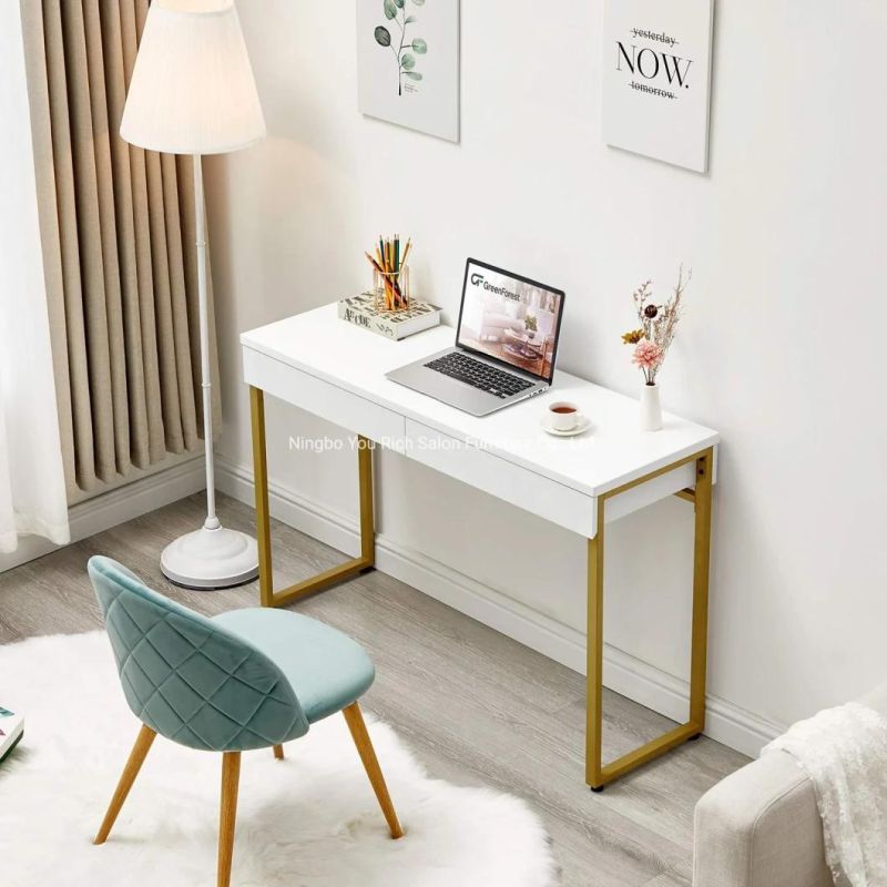 Modern Manicure Nail Table with Drawer White Makeup Desk for Living Room