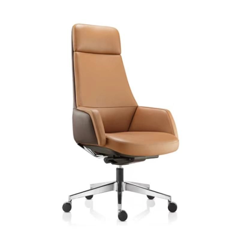 360 Office Recliner Chair Leather Modern Orange Executive Chair Adjustable