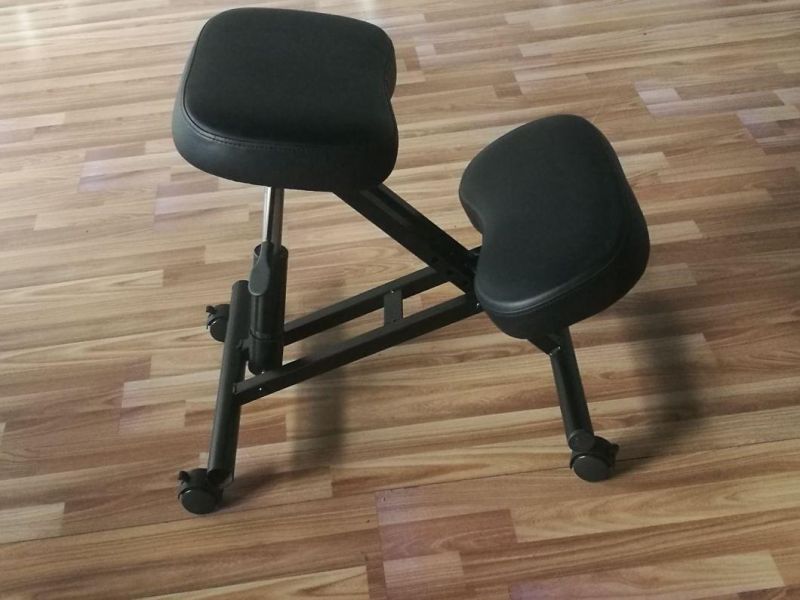 Hy5001 Black PU Leather Height Adjustable Kneeling Chair for Office