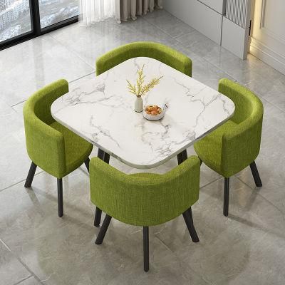 Modern Style Hotel Living Room Furniture Dinner Gold Color Stainless Steel Marble Top Restaurant Home Dining Table