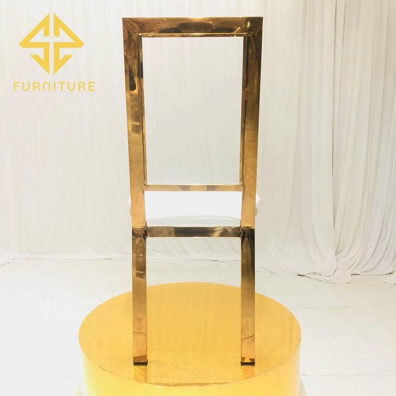 Loyal Golden Stainless Steel Dining Chair with PU Leather Seat