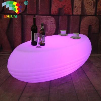 Plastic Modern Style Remote Control Multicolor LED Table