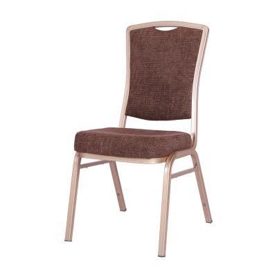 Free Sample Wholesale Cheap Stackable Hotel Wedding Used Aluminum Gold Banqueting Chairs for Sale