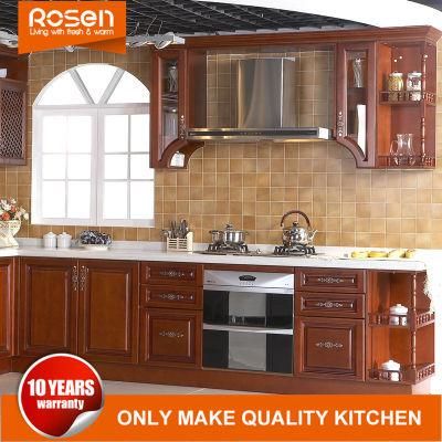 Antique Style Modular Easy Top Solid Wood Kitchen Cabinet Furniture