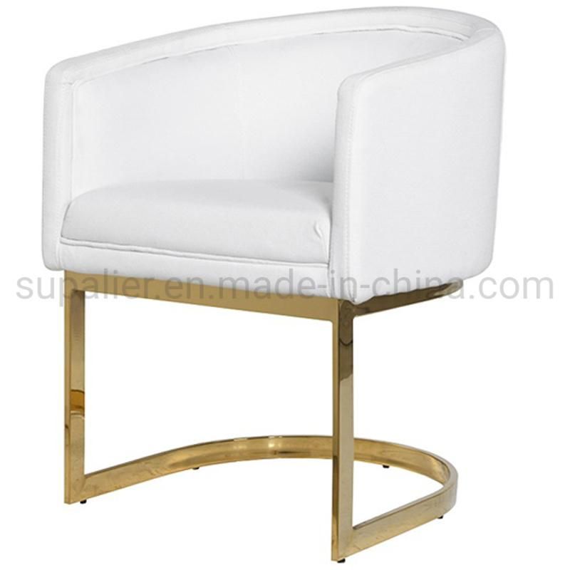 Modern Luxury Metal Frame Leather Armchair Single Sofa Chair