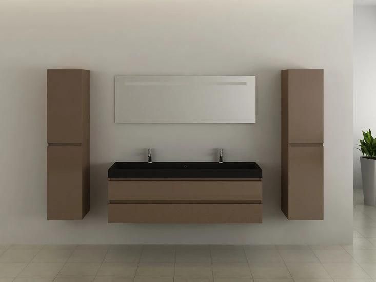 2022 Modern Design and Simple Melamine Bathroom Vanity with Double Cermamic Sinks