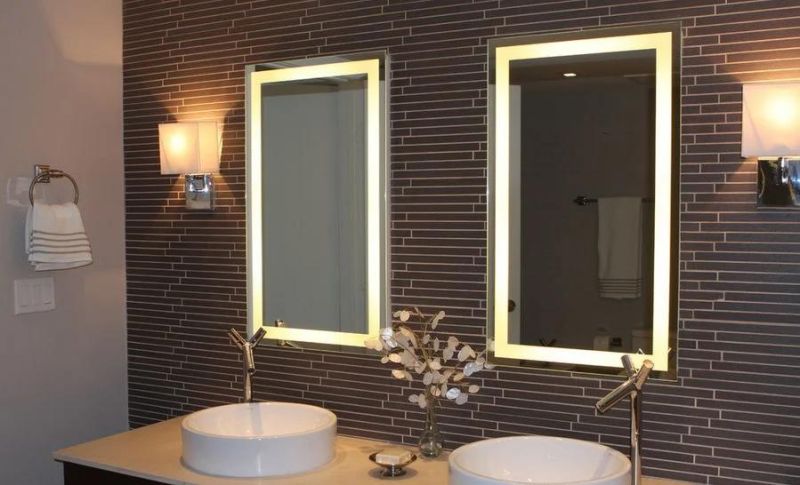 Foshan Factory New Style Modern Design Bathroom Square Lighting LED Mirror Touch Open Bathroom Furniture