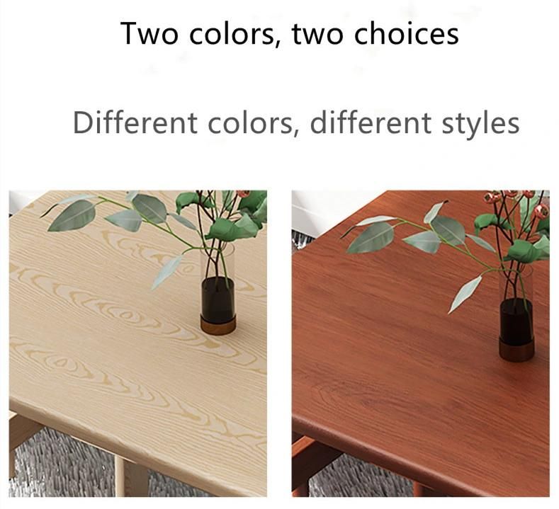 High Quality Modern Customized Dining Table with Wood Legs Melamine Laminated