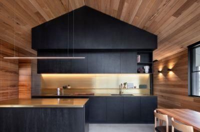 Hot Sales Furniture Flat Apartment Laminate Cupboard Black Wooden Oak Kitchen Cabinets