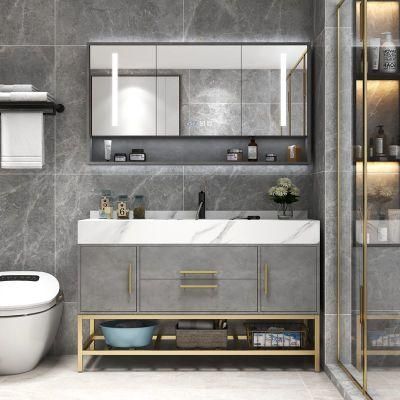 Exquisite Exterior Design White Floor Mounted Design Bathroom Vanity Cabinet