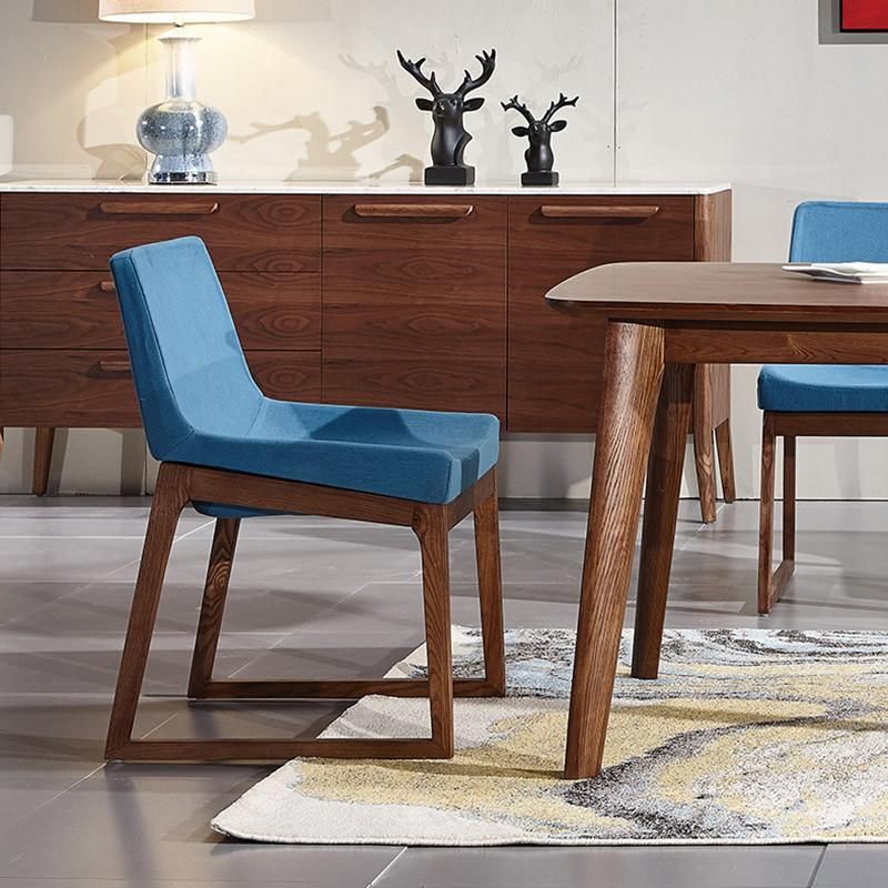 Modern and Simply Dining Furniture Fabric Wooden Chair Made in China Factory