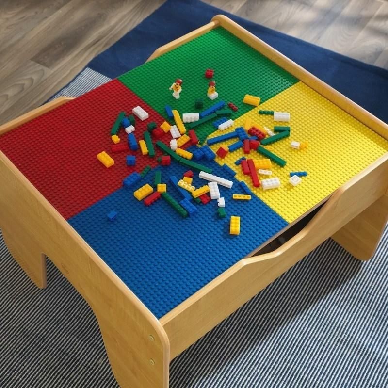 2-in-1 Modern Furniture Kids Activity Table Pine Wood Play Table