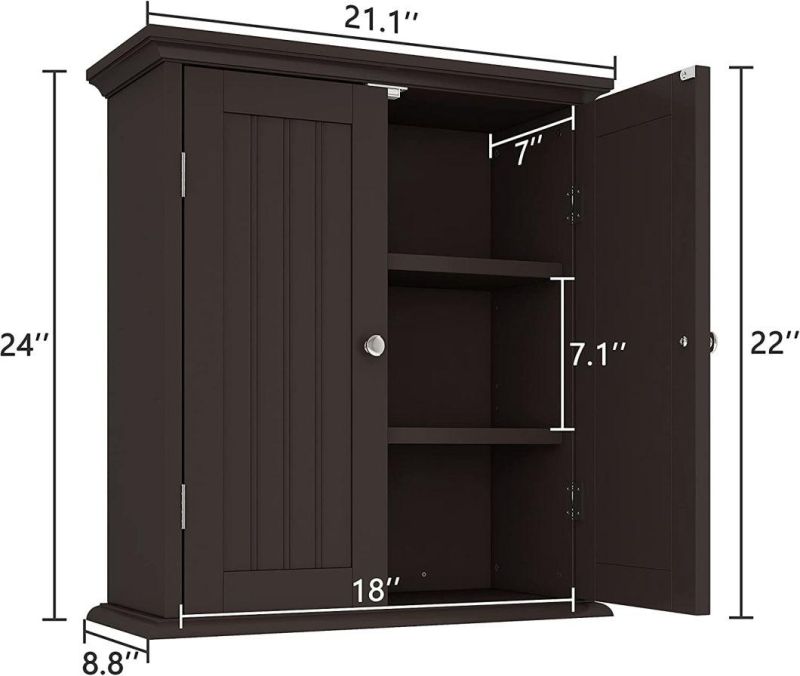 Bathroom Wall Cabinet Over The Toliet, Black