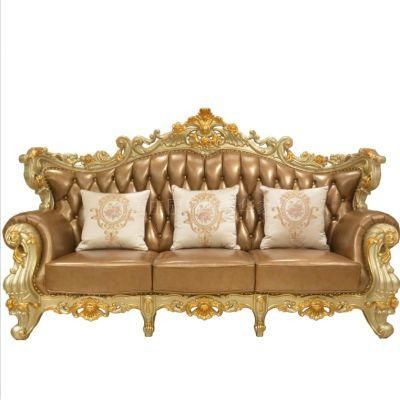 High Back Luxcury European Wooden Livingroom Bed Furniture Sofa Set