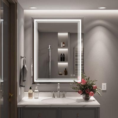 28 X 36 Inch LED Mirror for Bathroom, Adjustable 3 Colors White Warm Natural Lights Vanity Fog Free Dimmable Lights Brightness Memory Mirror