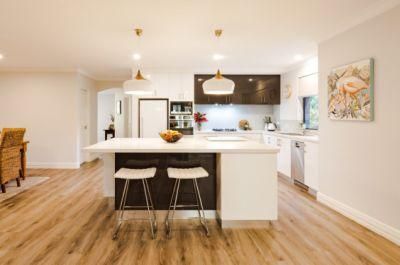 Custom Renovation Eco-Friendly High Glossy UV Board Open Shelf Modern Furniture Design L-Shaped Kitchen Cabinets