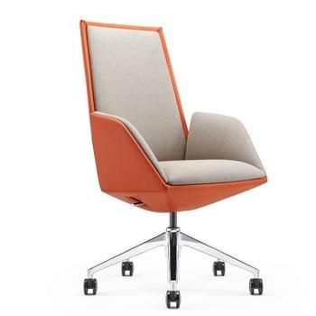 Modern Nordic Living Room Furniture PU Leather Office Chair MID Back with Armrest