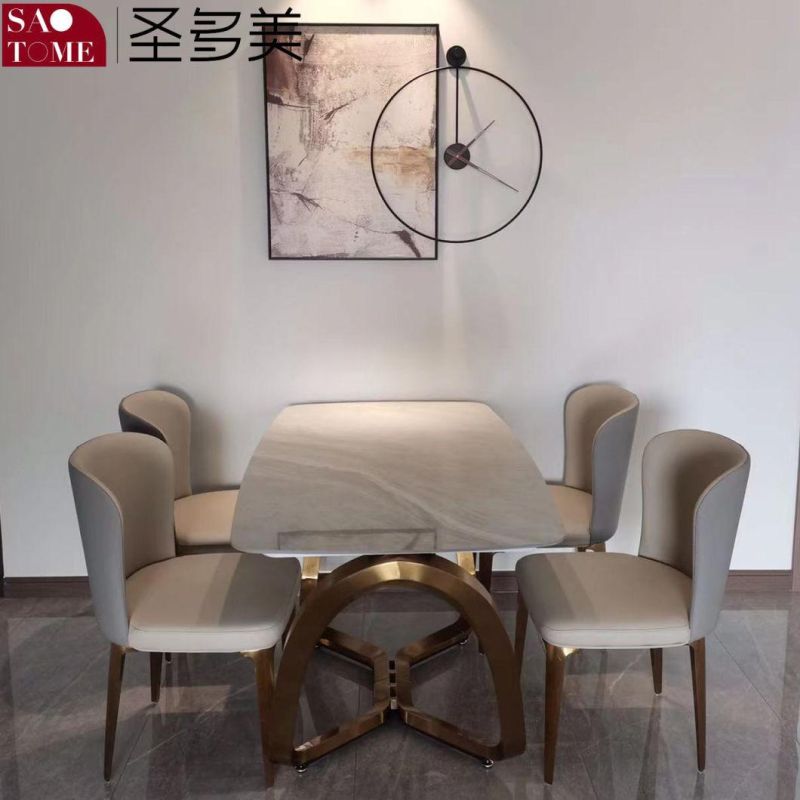 Modern Living Room Dining Room Furniture Stainless Steel Inverted V-Shaped Table Dining Table