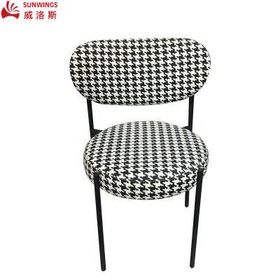 Modern and Simply Velvet Fabric with Stainless Steel Leg with Copper Plating Dinning Chair for Hotel