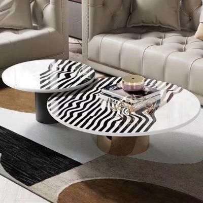Home Furniture Stainless Steel Rock Beam Tea Table