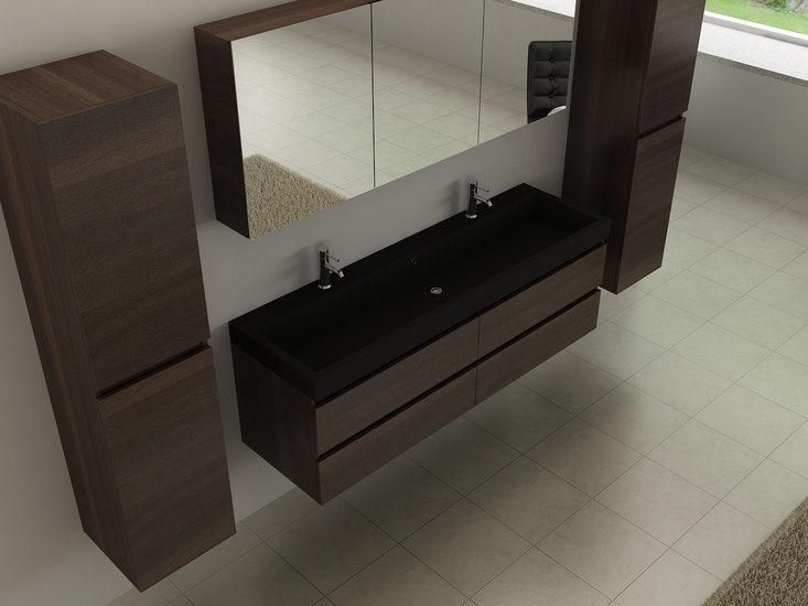 2022 New Design Wall Mounted Cabinet Bathroom Furniture with Ceramic Countertop