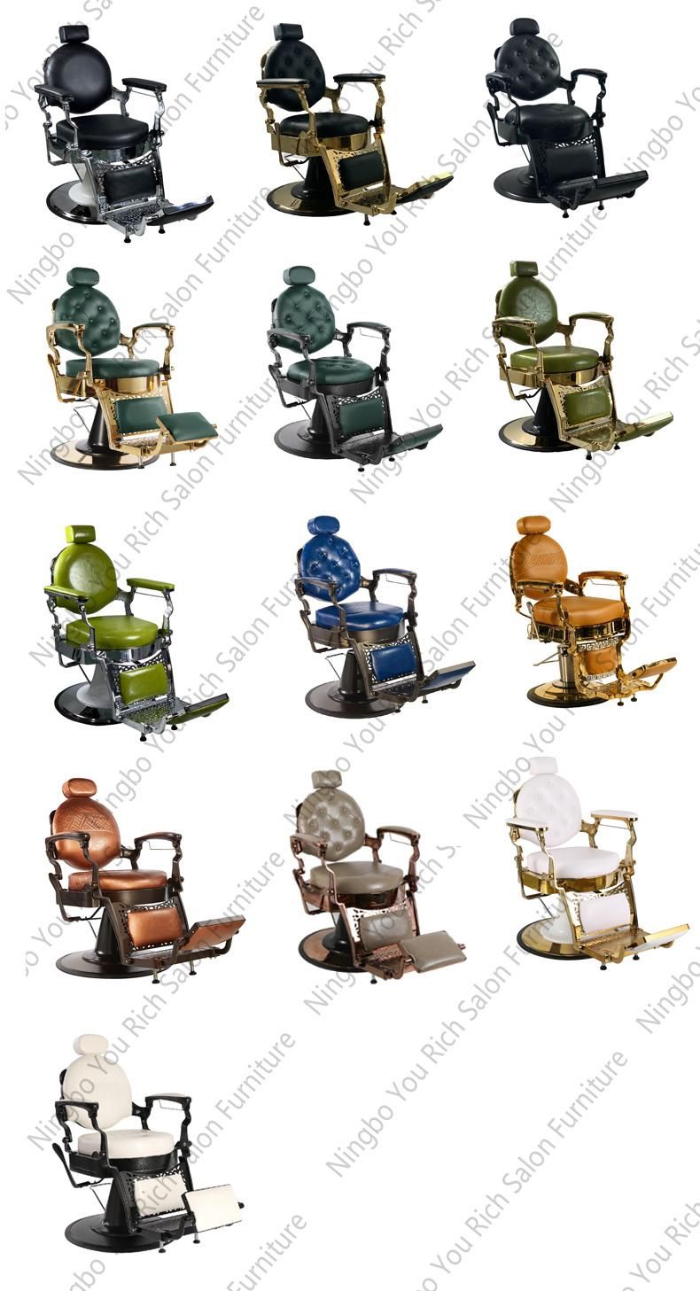 Wholesale Modern Salon Barber Chair Haircuting Chair Cheap Price Black and Gold Barber Chair