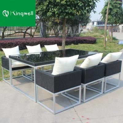 Modern Durable Patio Dining Room Rattan Furniture Sets Outdoor Table