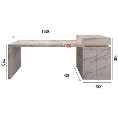 Modern Style Gold-Decorated Matt Sintered Stone Dining Table with Cabinet