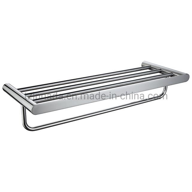 Modern Bathroom Accessory Wall Mounted Towel Shelf Chrome Brass Single Glass Shelf (NC56110)