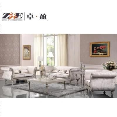 Modern Furniture High Quality White Color Fabric Living Room Wooden Sofa Design