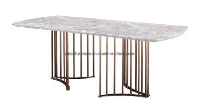 Home Furniture Dining Room Marble Restaurant Metal Dining Table