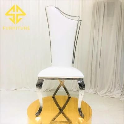 2021 Hot High Back Stainless Steel Dining Chair Hotel Furniture Wedding Events Chairs