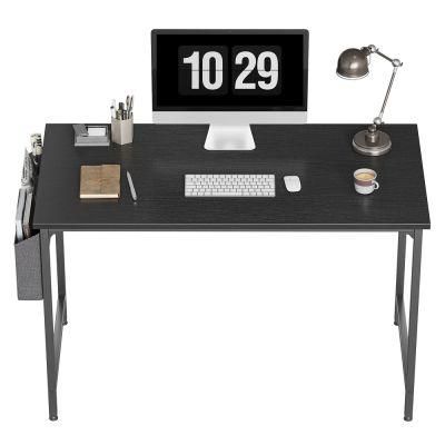 Study Computer Desk 63&quot; Home Office Writing Small Desk, Modern Simple Style PC Table, Black Metal Frame, Rustic Brown