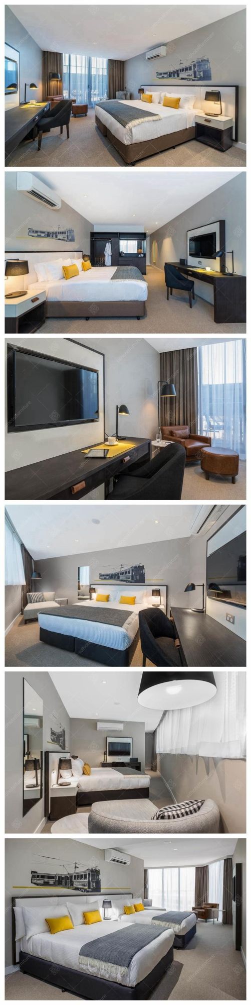 Modern Wooden Fashion 5 Stars Hotel Bedroom Furniture Sets