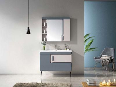 PVC Paint Free Wall Mounted Type Bath Bathroom Cabinet Vanity with Artificial Stone Top Ceramic Basin