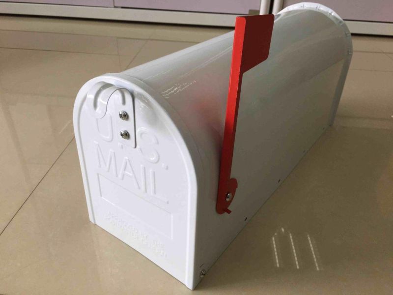 Outdoor Hardware White Color American Letter Box Us Mailbox with Flag