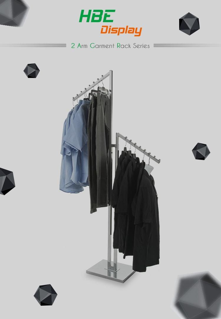 Modern Delicate Chrome Metal Garment Clothing Display Hanging Rack
