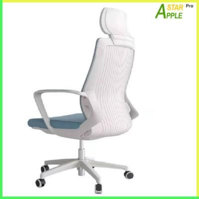 Elegant White Furniture Mesh Office Chair with Fabric on Armrest