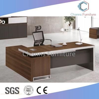 Modern Furniture L Shape Office Desk Wooden Boss Table (CAS-ED31403)