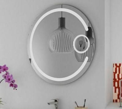 Round Shape D=32 in 3X-5X Magnify Hotel Bathroom Decorative LED Mirror