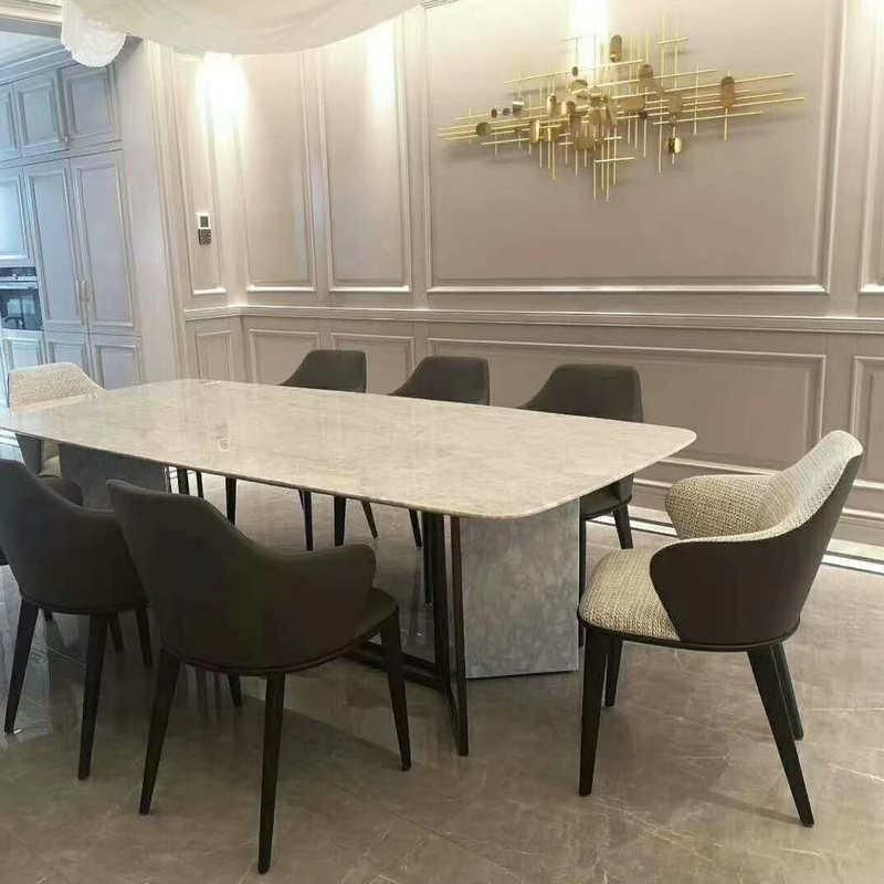 Chinese Fty Wholesale Diningroom Furniture Genuine Leather Upholstery with Solid Wood Legs Dining Chair