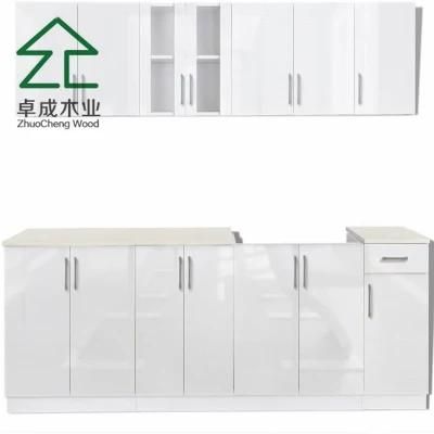 White Hight Gloss UV MDF Kitchen Cabinet with Handle