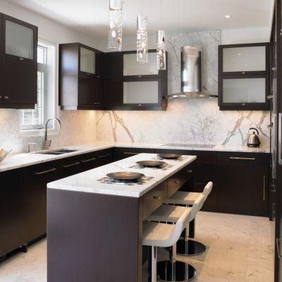 Customized Modern Design Island Style High Gloss Lacquer Black Wood Kitchen Furniture