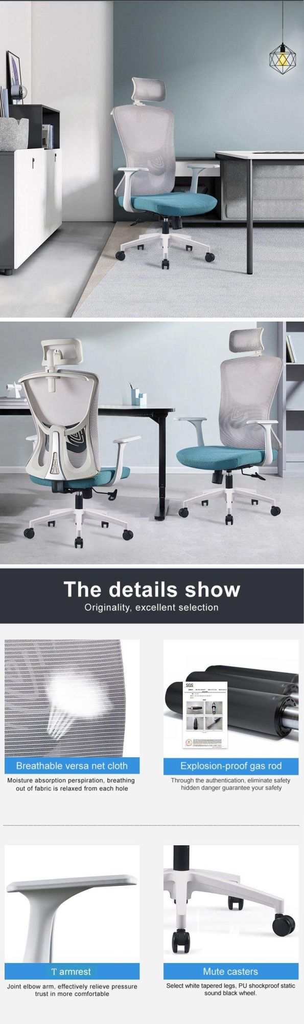 Lumbar Conference Aluminum Guest Customized Chair Manufacturer