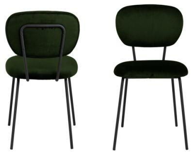Luxury Restaurant Stainless Steel Legs Upholstered Armchair Velvet Dining Room Chairs Modern
