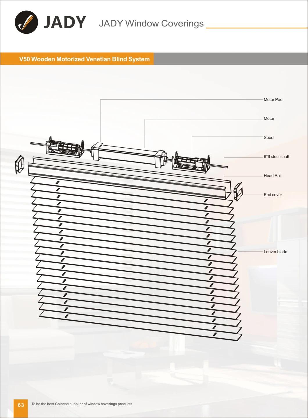 Venetian Blinds V50 POM Blinds Solid Motorized Wood Blinds