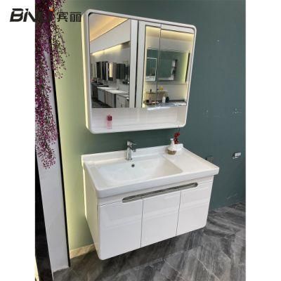 Simple Style Aluminium PVC Wash Basin Mirror Bathroom Wall Mounted Cabinet Vanity Furniture