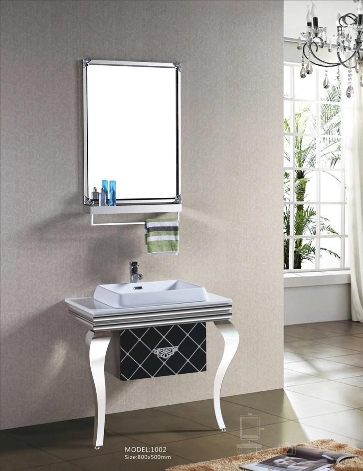 Light Color Stainless Steel Bathroom Vanity Cabinets